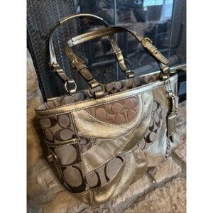 Vtg COACH Y2K Limited Edition Gold Patchwork Satchel Shoulder Bag # E0873-12740